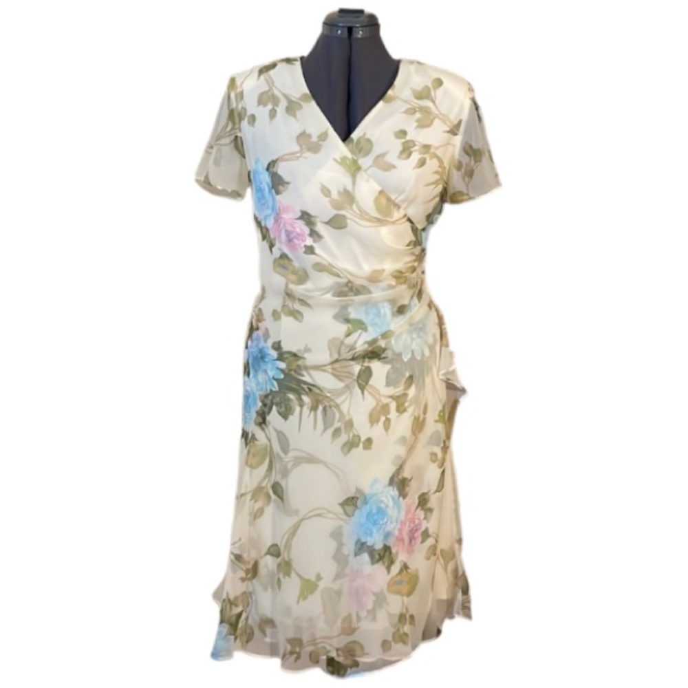 2/$30 Kaitlyn Floral Faux Wrap Dress Size 10